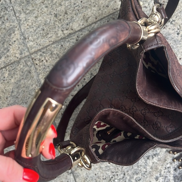 Gucci Indy Bamboo Tassel Hobo Bag smoke, pet  free - Picture 11 of 12